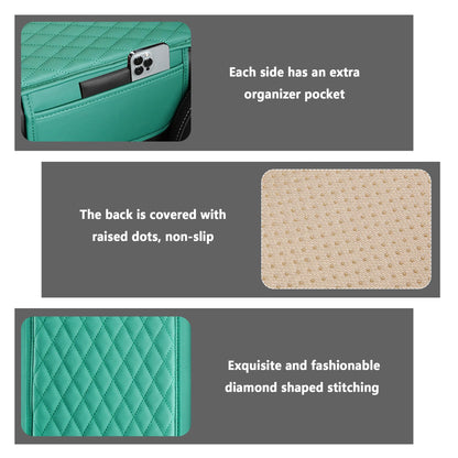 Upgraded Car Center Console Cover,Microfiber Leather Car Armrest Cover Cushion with 2 Storage Bags,Universal Car Armrest Storage Box Car Interior Accessories for Most Vehicles (Turquoise)