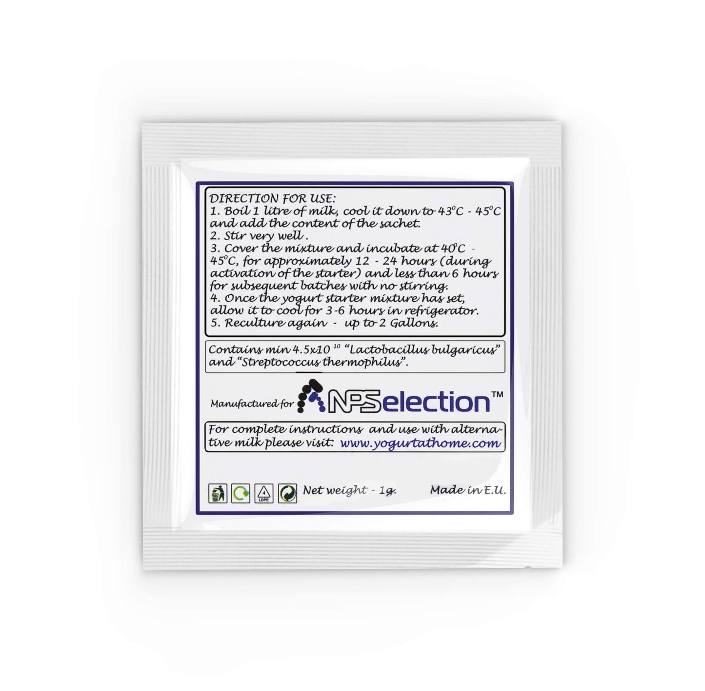 Yogurt Starter Cultures - Pack of 12 Freeze-dried Culture Sachets for Balkan Style Plain Yogurt (12)