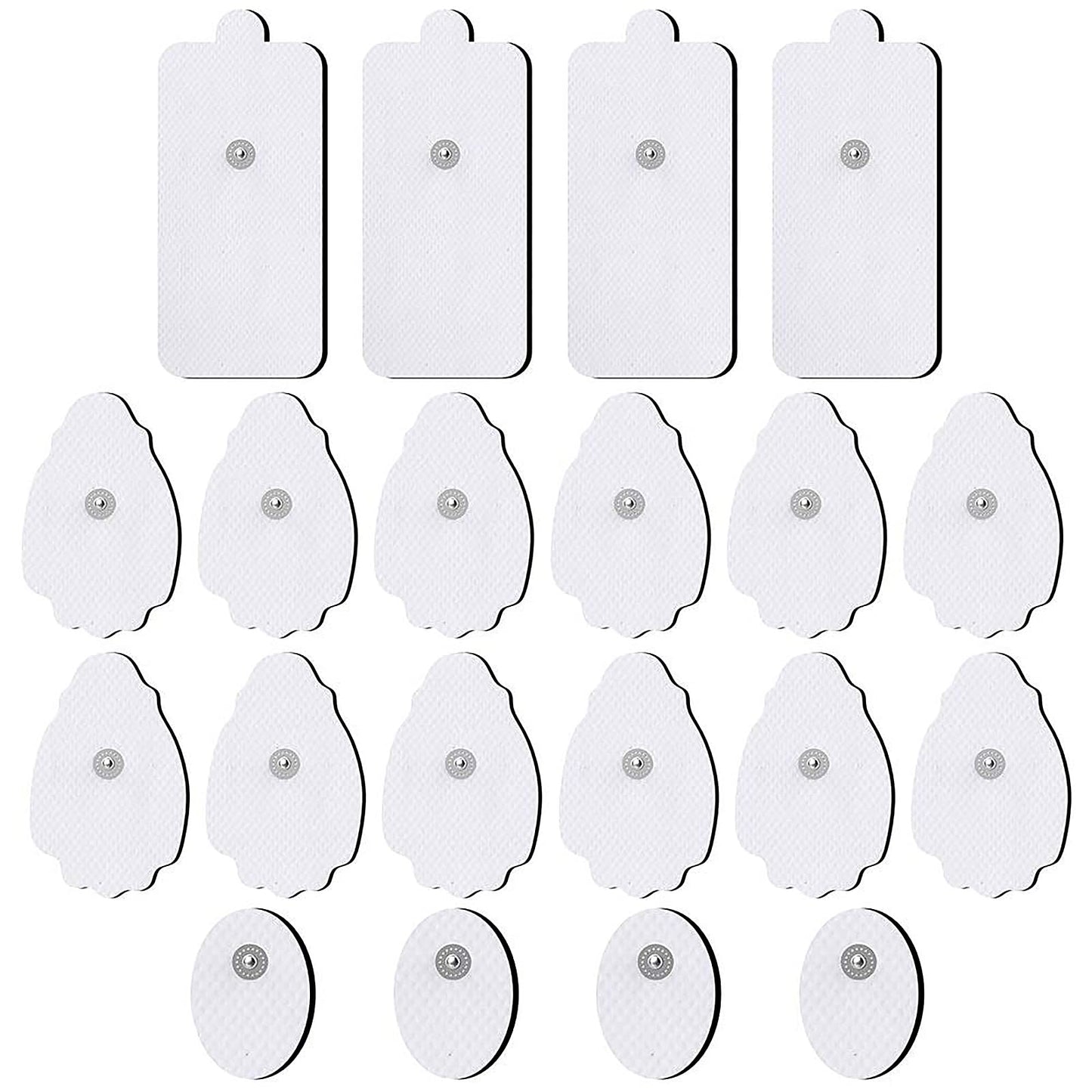 TENS/EMS Unit Replacement Pads NURSAL 20 Pack 3.5mm Snap Electrode Patches for Electrotherapy, Reusable Self-Adhesive Electrodes Pads, Compatible with Belifu, AVCOO, Neocarbon, MEDVICE TENS White
