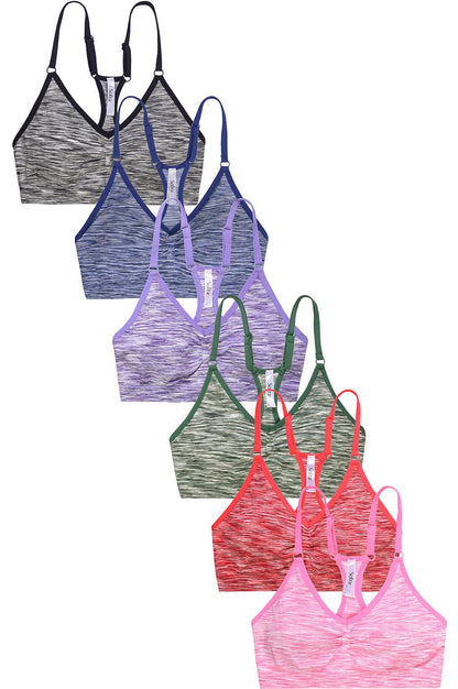 Women's Bras, Comfortable Yoga Tube Bralette Sports Bra, Free Size - Pack of 6 (BR0252SP1)
