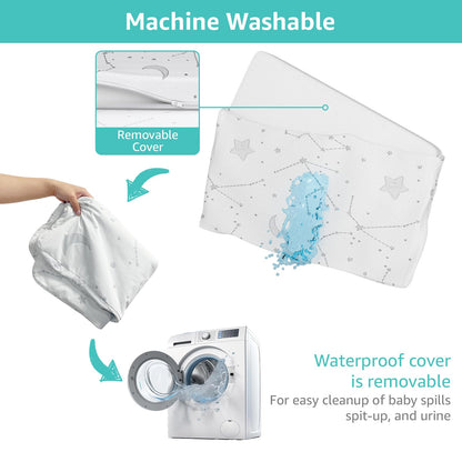 YENING Pack and Play Mattress Topper Baby Pack N Play Mattresses for Playpen and Playard with Washable Cover 38"x26"x1", 1 Pack Firm Foam