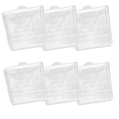 Battery Storage Case for AA/AAA, Battery Holder Box (6Pack Clear)