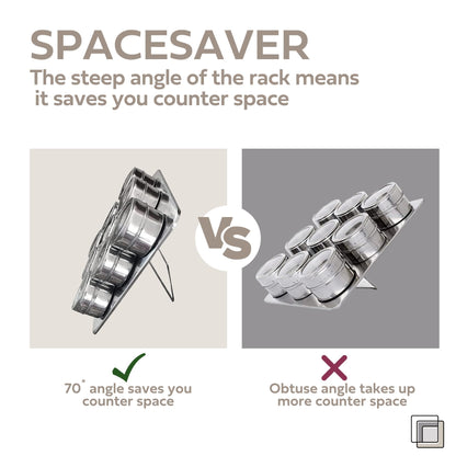 Uncluttered Designs Intergalactic Spice Rack Set With Magnetic Jars, Stand and Wall Mount (9 Tin)