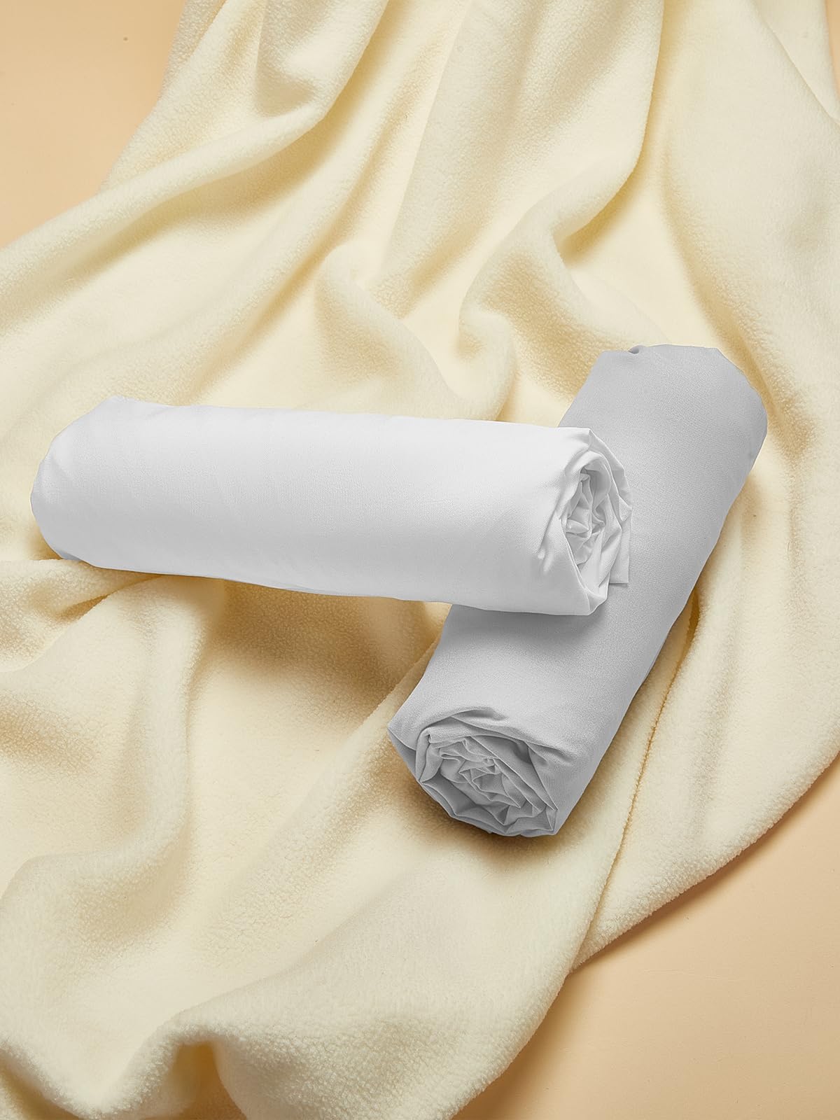 TILLYOU Baby Crib Sheets for Boys Girls, Fitted Crib Sheet 2 Pack for Standard Crib and Toddler Mattresses, Super Soft Toddler Bed Sheets, 28"x52"x8", White & Gray