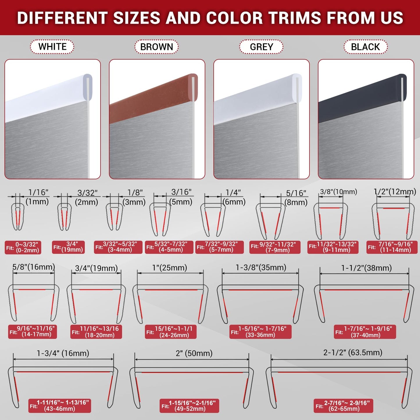 Rubber Edge Trim, 1/16" Self Adhesive Flexible U Channel Edge Protecter for Sheet Metal, Car Doors, U Shaped Sharp Edge Protecter, Fit for 0-3/32" Thick Edge, Black Color, 20Ft, EPDM Material