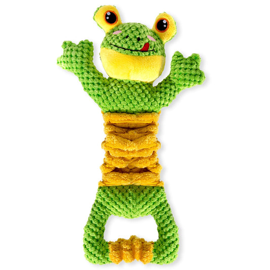 Sedioso Dog Tug Toy, Durable Dog Toy for Large Breed, Tug of War Dog Squeaky Toys, Stuffed Plush Dog Toy with Crinkle Paper for Small, Middle, and Big Dogs(Frog)