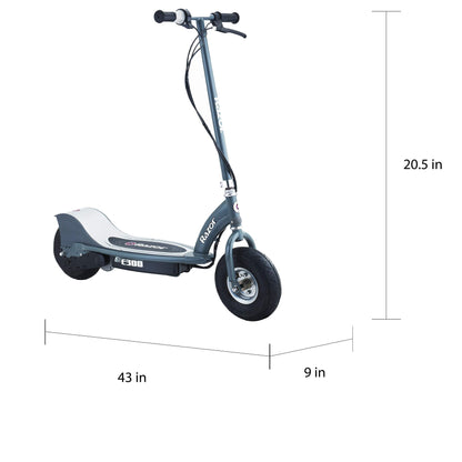 Razor 13113614 E300 Electric Scooter - Matte Gray 41 x 17 x 42-Inch