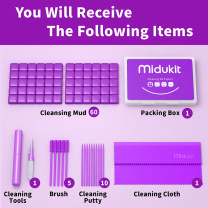 Cleaner Kit for Airpod, Earbud Cleaning Putty, Cleaning Kit Compatible with Airpods iPhone, fits Earbud Phone Ear Wax Dirt, Cleaning with Putty, Cleaning Pen, Microfiber Cleaning Cloth & Brushes