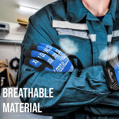 WESTWOOD FOX Gardening Working Gloves Leather Safety Thorn Proof Gloves for Mens & Women Flexible Heavy Duty Mechanic Gloves