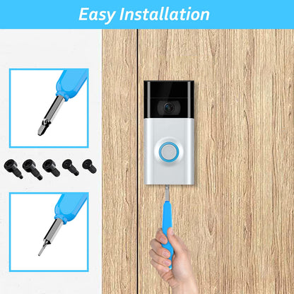 RingDoorbell Screws Replacement, Blue Double-Ended T6 T15 Screwdriver with 20Pcs/5Set Doorbell Security Screws for Camera Video Doorbell Replacement Kits Compatible with All R/ing Doorbells