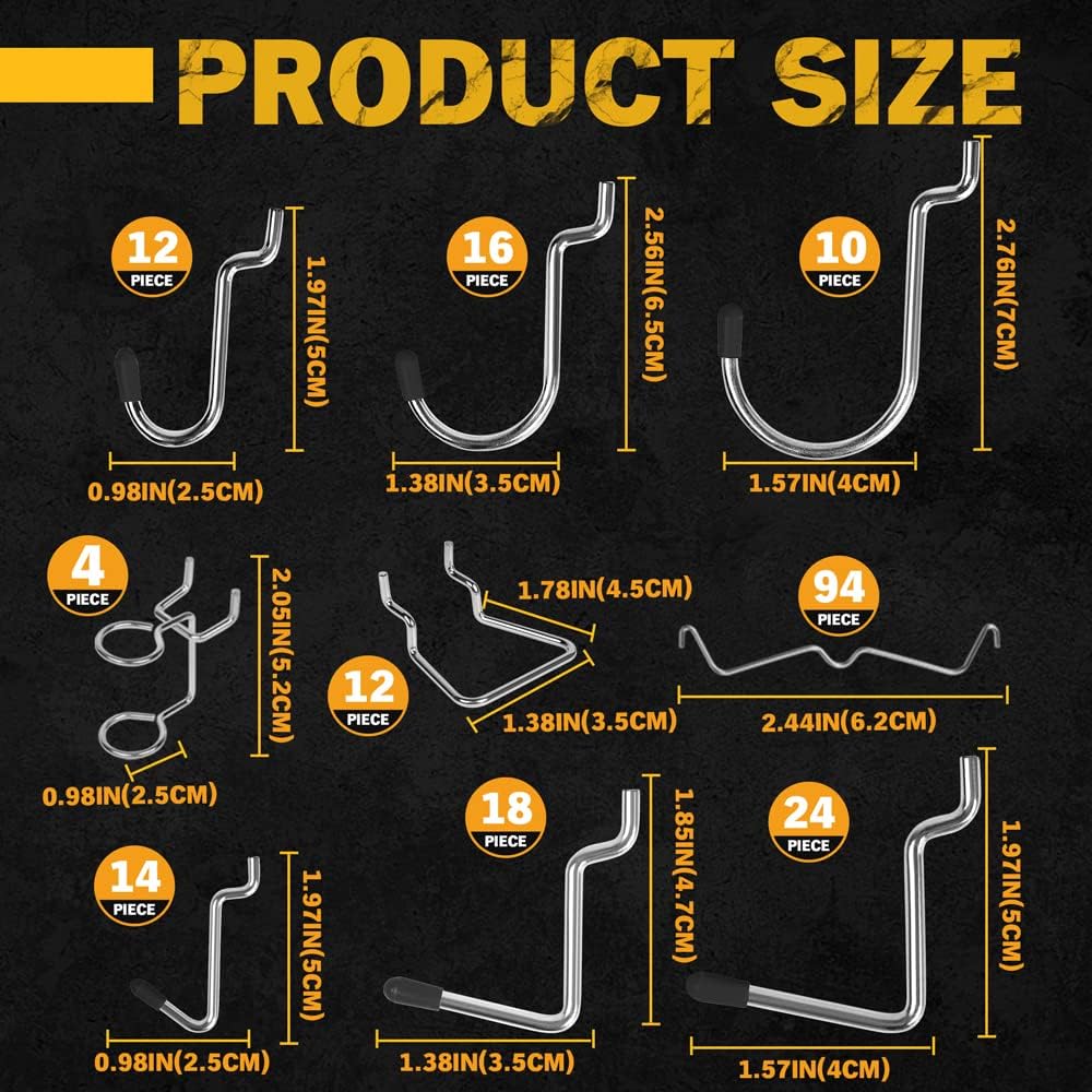 ELEAD 260 Piece Pegboard Hooks 1/8 and 1/4 inch peg Board Organizer Accessories with Pegboard Bins for Organizing Various Tools in The Garage Kitchen Bathroom Craft Room