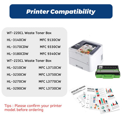 RitoTech 1 Pack Compatible for Brother WT-220CL Waste Toner Box WT-223CL Waste Toner Box Works with MCF-9340CDW HL-3140CW 3170CDW L3210CW L3230CDW L3270CDW 9130CW L3290CDW MFC-L3710CW L3770CDW (Black)