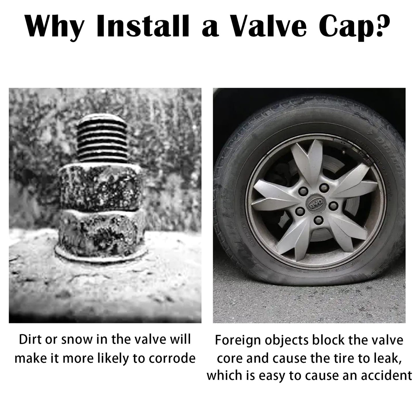 8PCS Car Tire Valve Stem Caps, Universal Noctilucent Waterproof Car Wheel Tire Caps, Suitable for Air Valve Caps for Cars, Motorcycles, Bicycles (Pink)