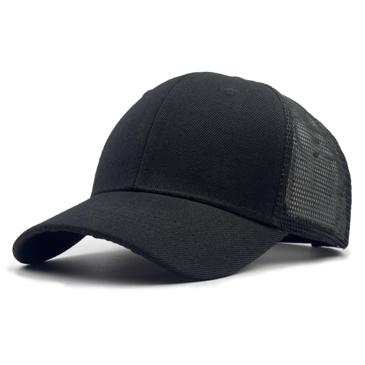 Utmost Structured Baseball Cap with Adjustable Closure - Performance Hat for Outdoor Activities and Custom Embroidery (1pc Black/Mesh)