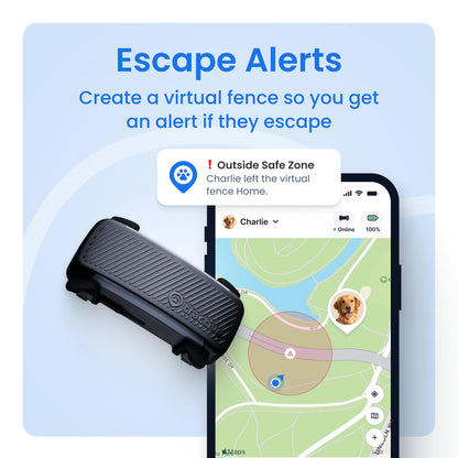 Tractive Smart Dog GPS Tracker | Live Pet Tracker with Virtual Fence | Vital Signs Monitoring of Heart & Respiratory Rate | Bark Monitoring | Dog Collar Attachment (Black)