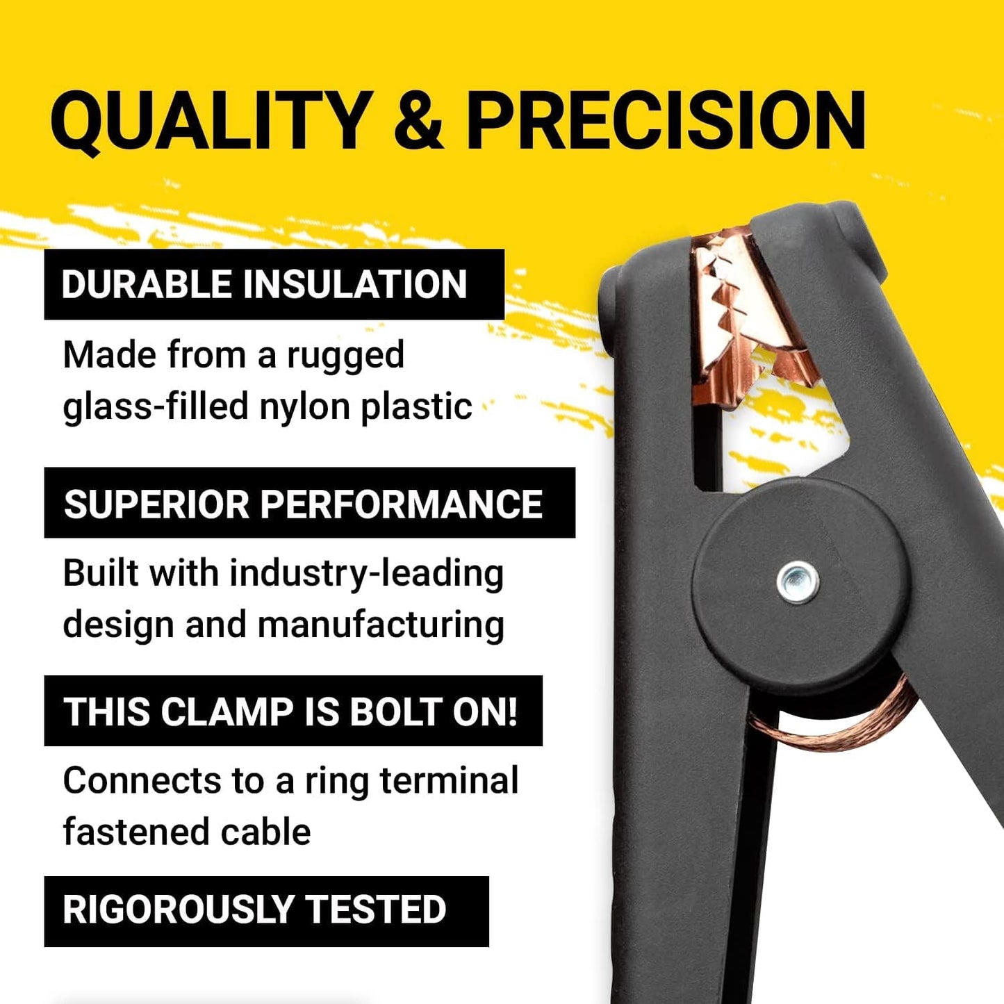 Spartan Power Replacement Jumper Cable Heavy Duty Car Battery Clamps - Clamp Ends Replacements for Jump Starter Cables - Two Clamps, Red & Black