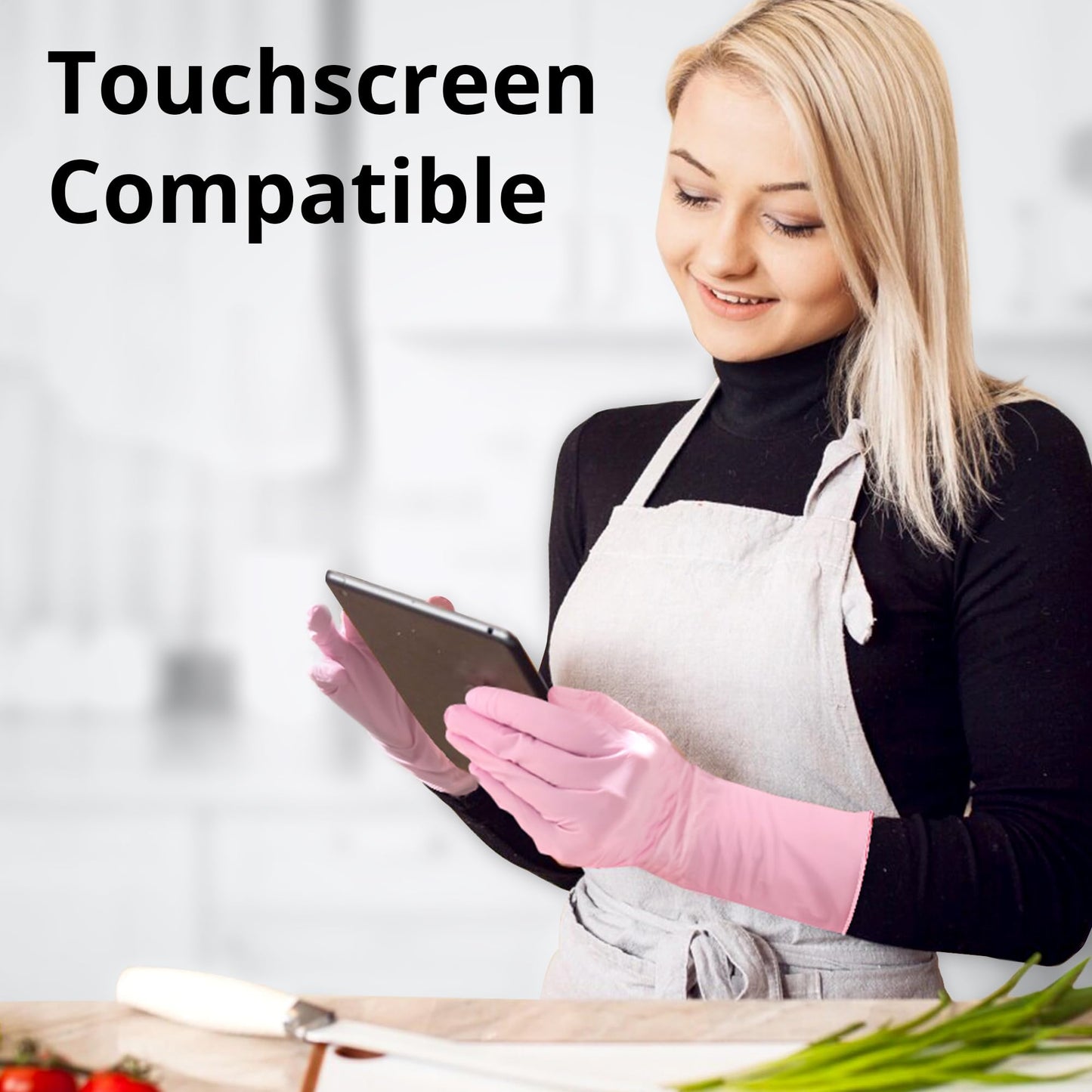 SwiftGrip Disposable Nitrile Dishwashing Gloves, Extended 12 Inches Cuff, 6-mil, Small, Cherry Blossom Cleaning Gloves for Latex-Free, Ideal for Cooking, Hair Dye, Spa (Box of 100)