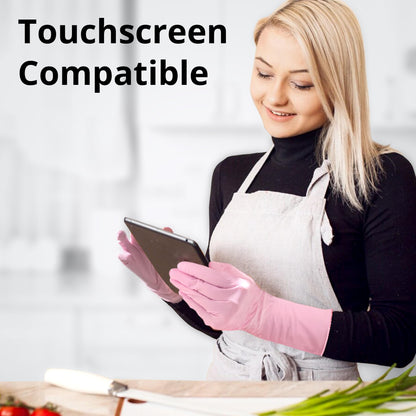 SwiftGrip Disposable Nitrile Dishwashing Gloves, Extended 12 Inches Cuff, 6-mil, Small, Cherry Blossom Cleaning Gloves for Latex-Free, Ideal for Cooking, Hair Dye, Spa (Box of 100)