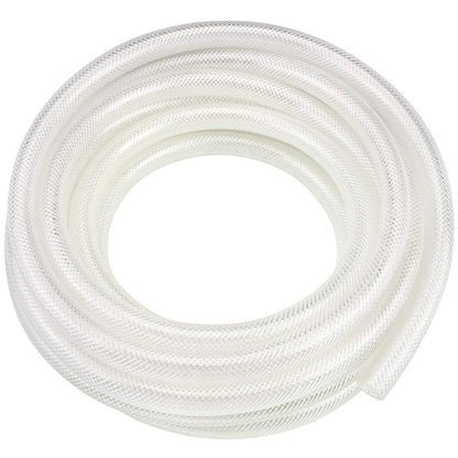3/8" ID x 10 Ft High Pressure Braided Clear PVC Vinyl Tubing Flexible Vinyl Tube, Heavy Duty Reinforced Vinyl Hose Tubing, BPA Free and Non Toxic