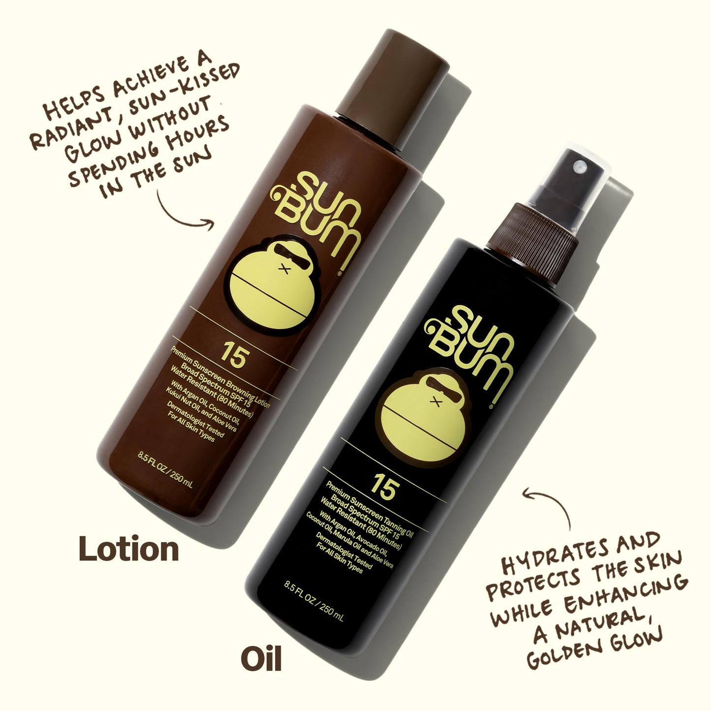 Sun Bum SPF 15 Moisturizing Tanning Oil | Vegan and Hawaii 104 Reef Act Compliant (Octinoxate & Oxybenzone Free) Broad Spectrum Moisturizing UVA/UVB Sunscreen Tanning Oil | 8.5 oz