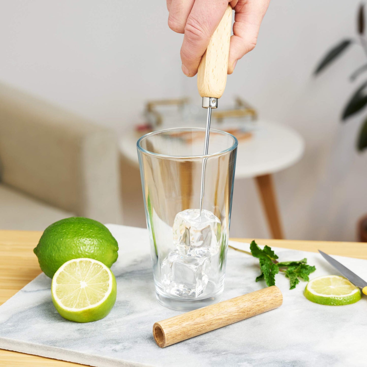 True Spike Stainless Steel Ice Pick Tool with Cover and Wood Handle for Cocktails, Restaurant, Bars, Camping, Bartender Home Bar Accessories, 8.5"