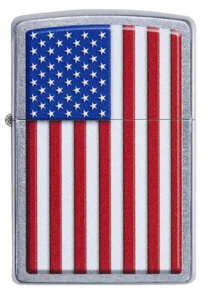 Zippo Patriotic Street Chrome Pocket Lighter