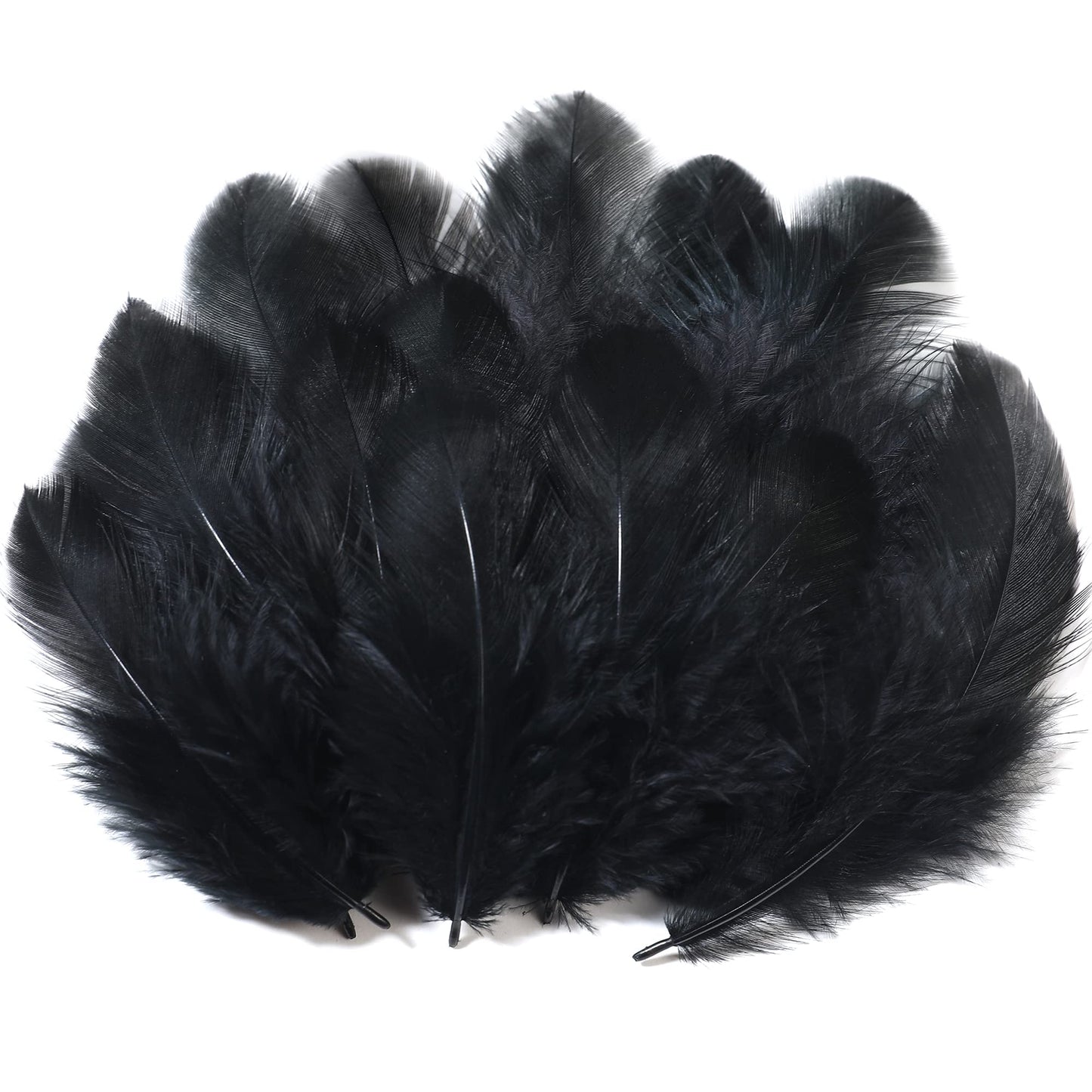 Soarer Black Craft Feathers Bulk - 300pcs 3-5inch Natural Feathers for Wedding Home,Dream Catcher Supplies,DIY Crafts and Halloween Holiday Party(Black)