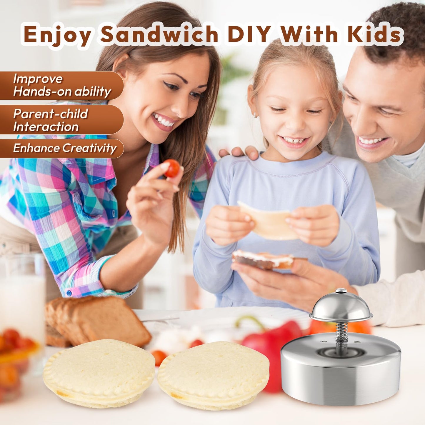Sandwich Cutter, Sandwich Cutter and Sealer, Sandwich Maker, Peanut Butter and Jelly Sandwiches Tool/PBJ Cutter, Sandwich Maker for Kids, for Thanksgiving/Christmas Day