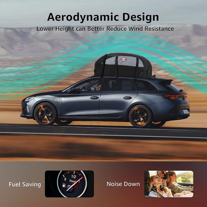 Sailnovo Car Rooftop Cargo Carrier Roof Bag, 20 Cubic feet Waterproof Roof Cargo Carrier fit car with/Without Luggage Rack - Vehicle Soft Shell Roof Cargo Box with Tie-Down Strap, Safety Hook