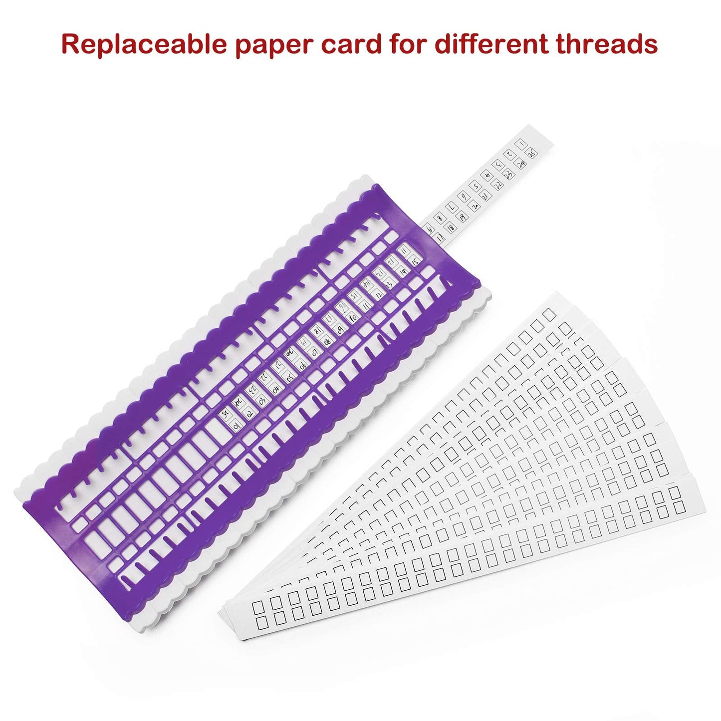 50 Positions Floss Organizer Embroidery Shelf, Luxiv Thread Organizers for Cross Stitch Embroidery Thread Holder with 15Pcs Replaceable Paper Card Sewing Needle, Embroidery Floss Organizer