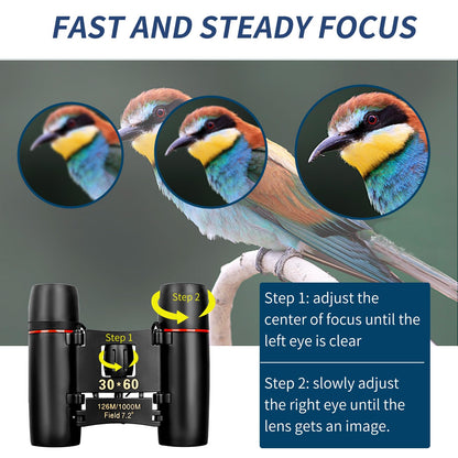 Compact Binoculars for Adults and Kids, HD Mini Portable Outdoor Binoculars Children, Pocket Lightweight Folding for Bird Watching, Hunting, Concert, Theater, Opera, Traveling, Tourism, Shows