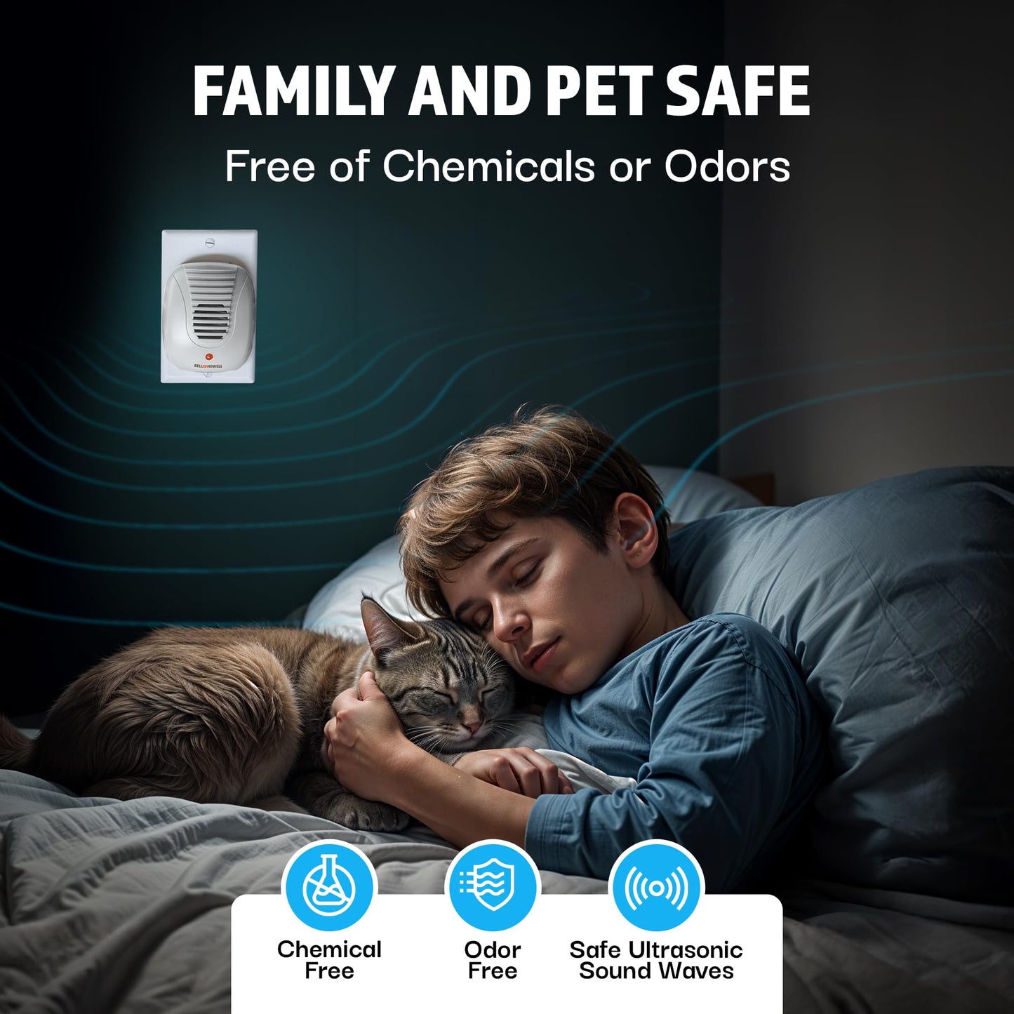 Bell+Howell Upgraded 2025 Ultrasonic Pest Repeller Indoor 4 Pk, Mice Repellent Indoor Home Kit, DIY Pest Control at Home, Plug in Spider Repellent, Rodent Repellent, Bug, Insect, Family & Pet Safe