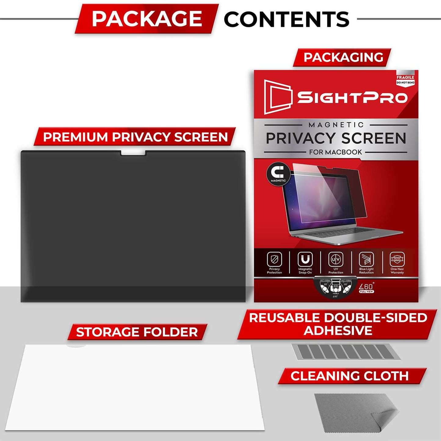 SightPro Magnetic Privacy Screen for MacBook Pro 14 Inch (2021-2024, M1, M2, M3, M4, Pro, Max) Removable Laptop Privacy Filter Shield and Protector