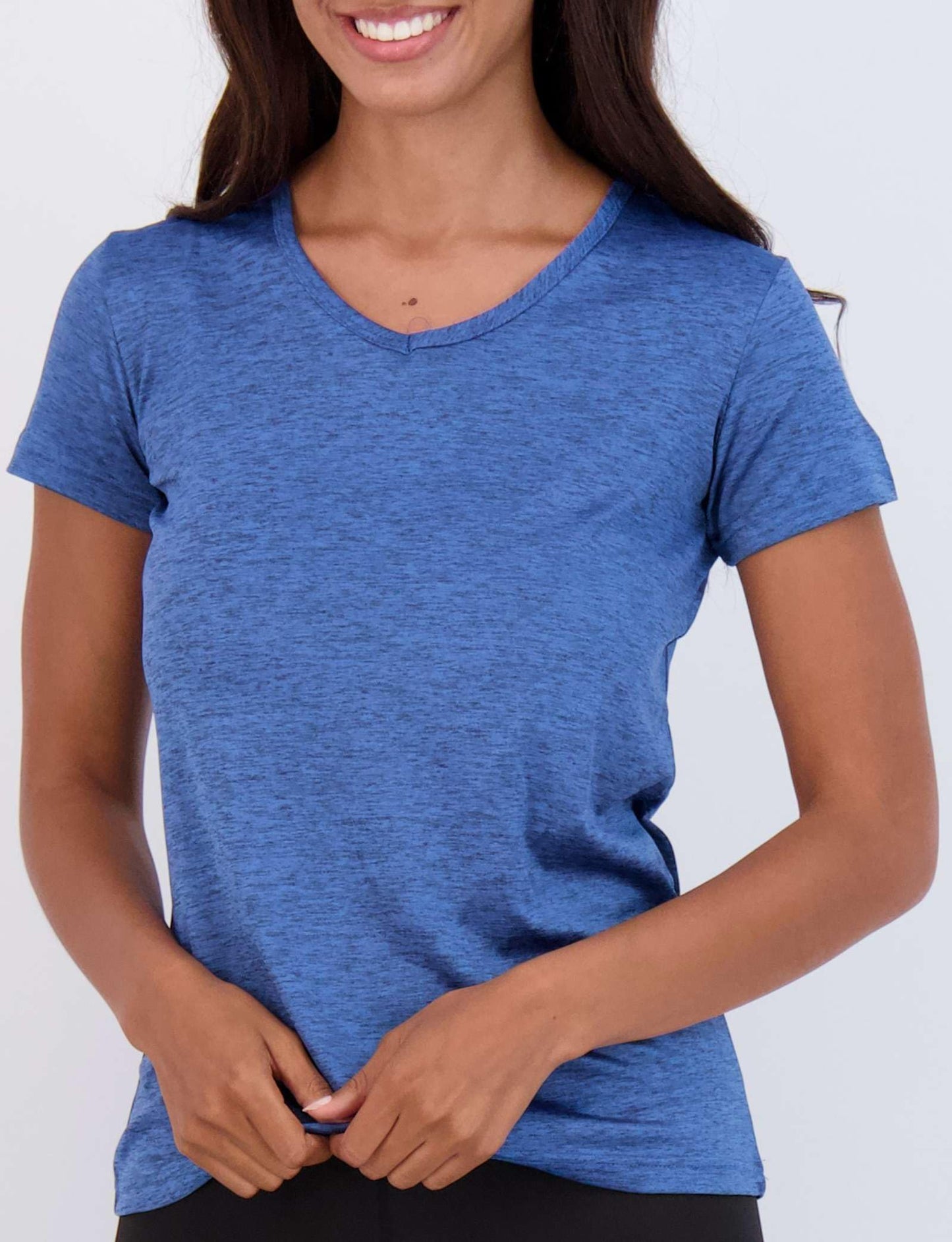 Real Essentials 5 Pack Women’s Short Sleeve V-Neck Workout T-Shirts – Athletic Gym Fitness Pilates Plus Size Active Tees, Set 7, M