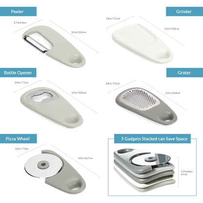 Space Saving Kitchen Gadgets - Kitchen Gadgets Set 5 Pieces - Camper Gifts - RV Gifts - RV Kitchen Accessories - Gifts for RV Owners - RV Gadgets - Dishwasher Safe