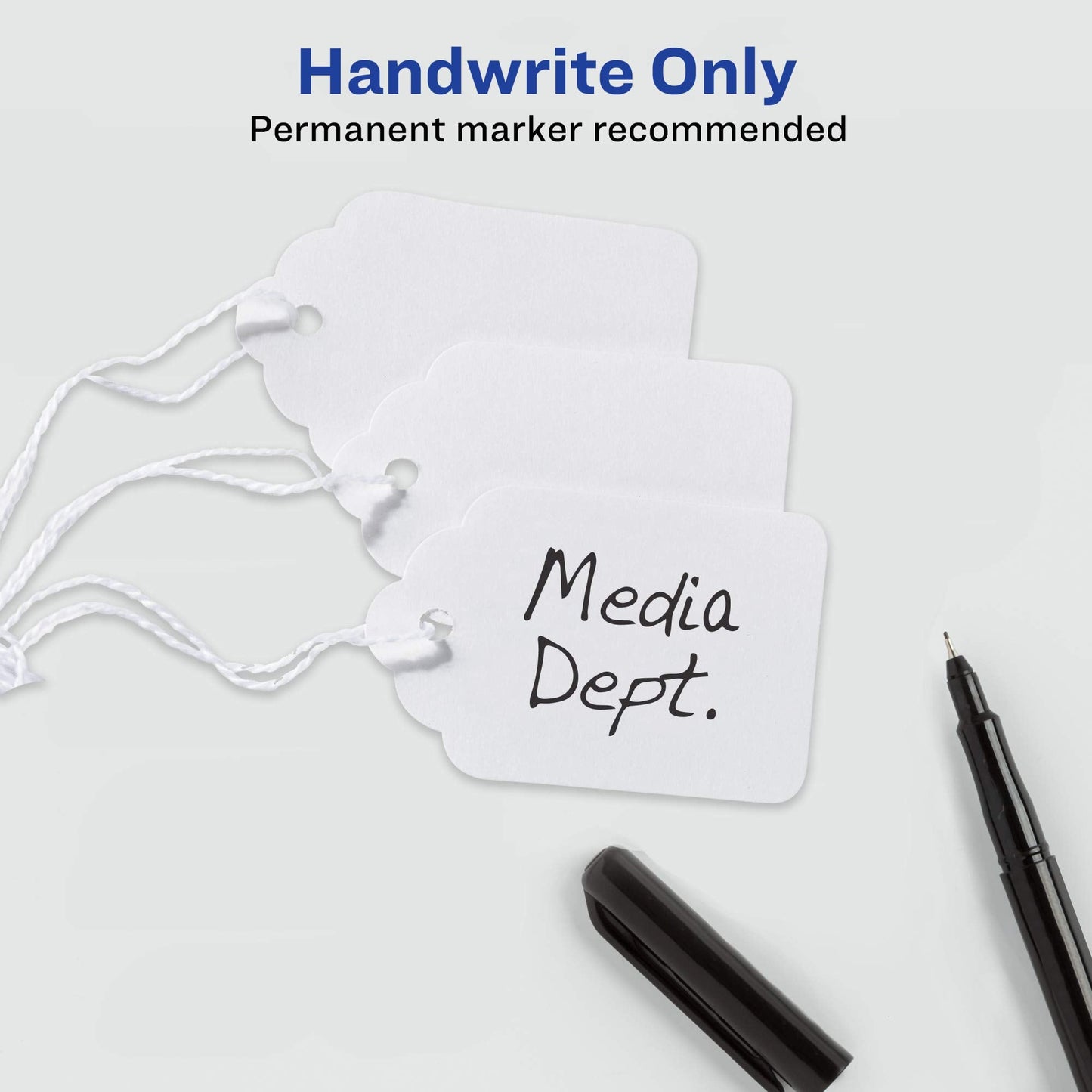 Avery Strung Marking Tags with String Attached, Gift Tags with String Attached, 1.75 x 1.09 in, Pack of 100 (6732)