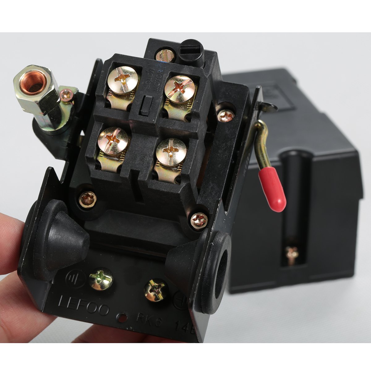 Secbolt Pressure Switch Manifold Regulator Gauges Air Compressor Pressure Switch Control Valve 90-120PSI (Horizontal Switch)