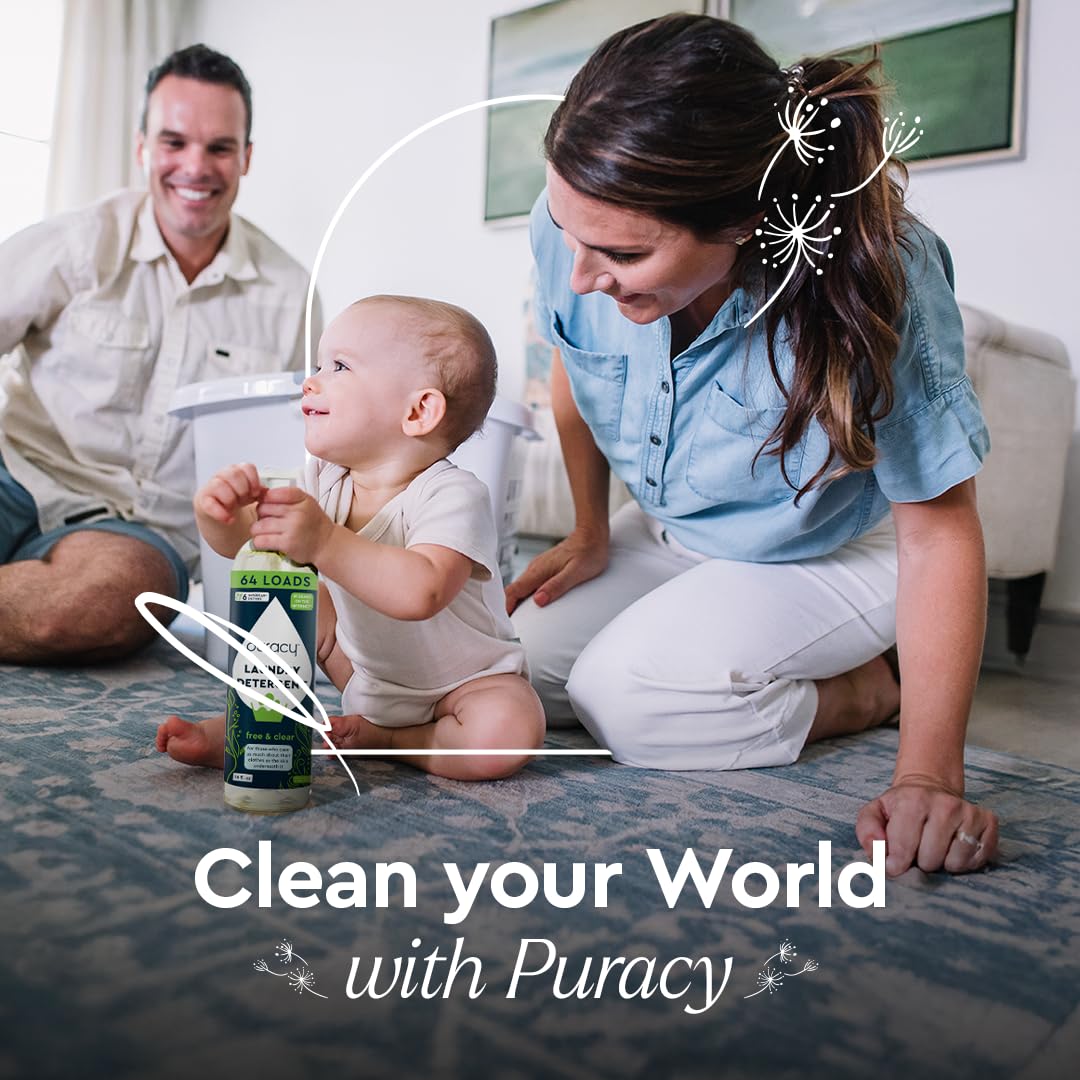 Puracy Stain Remover Spray, Natural Based Travel and Laundry Stain Cleaner for Clothes, Baby Essentials, Kids Stains, Oil and Fabric Spot Cleaner (Unscented, 12 oz)