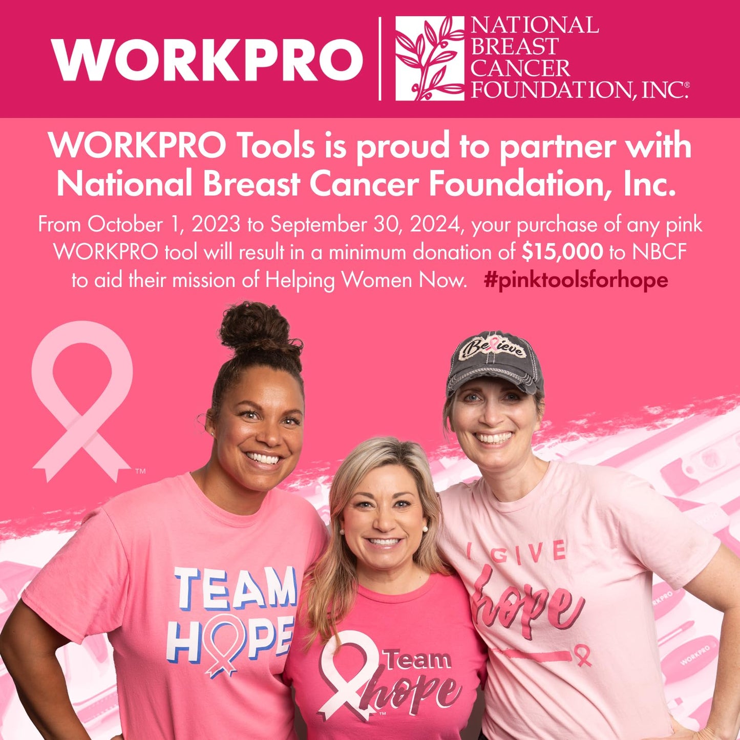 WORKPRO 25FT Pink Tape Measure, 1/8 Fractions Easy Read Measuring Tape, Retractable Nylon Coating Measurement Tape Accuracy 1/32, Magnetic Hook, Belt Clip, Rubber Protective Casing - Pink Ribbon