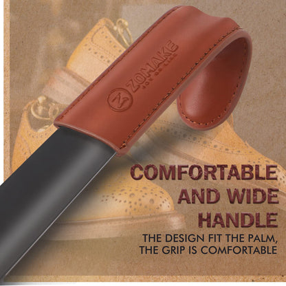 ZOMAKE Shoe Horn Long Handle for Seniors Men Women,Metal Long Shoehorn Boot Horn 16.5",Travel Small Shoe Spoon Helper for Kids 7.5"