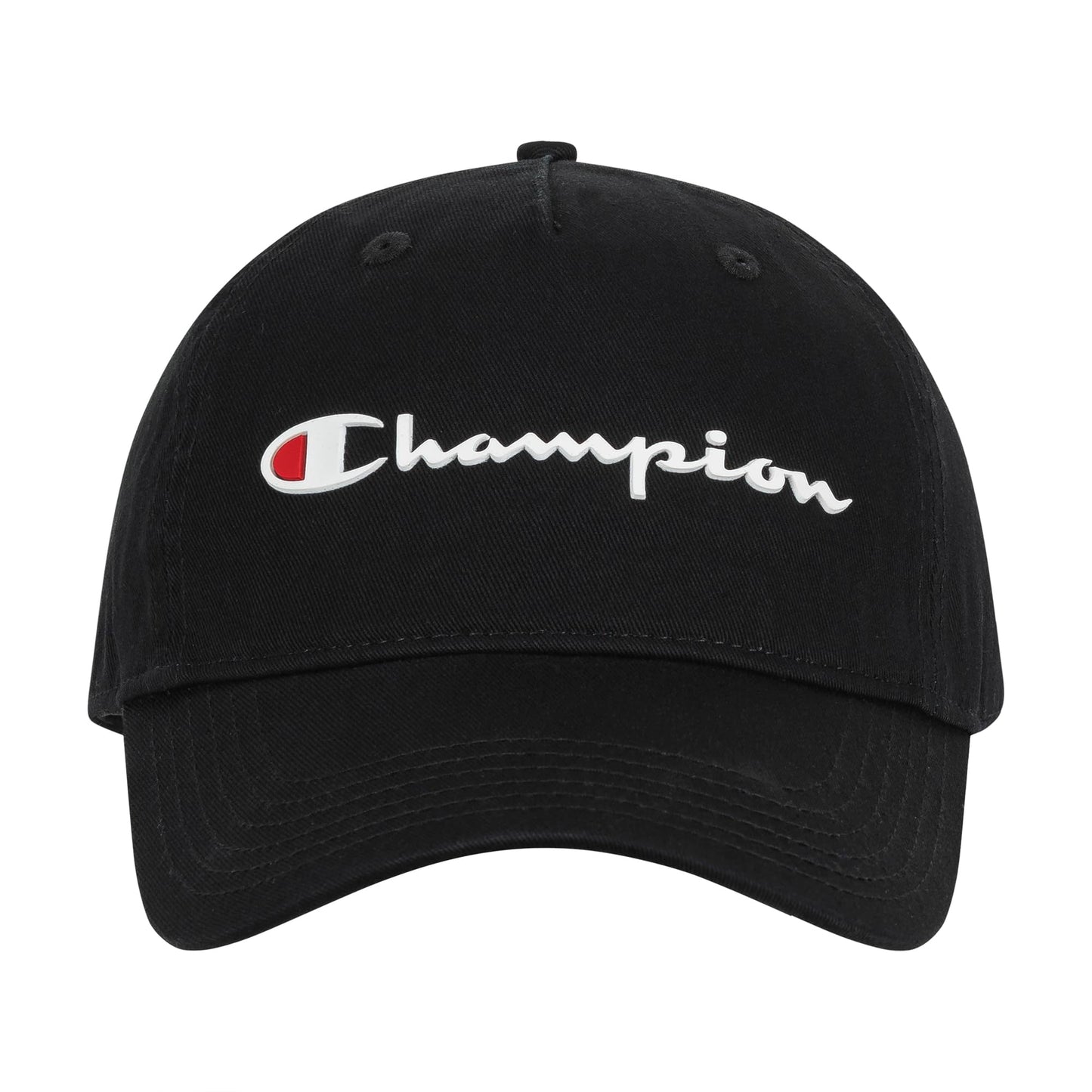 Champion Ameritage Dad Adjustable Cap, Black Big Logo, One Size