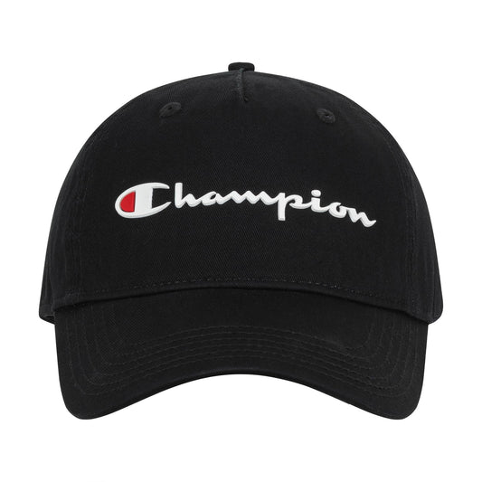Champion Ameritage Dad Adjustable Cap, Black Big Logo, One Size