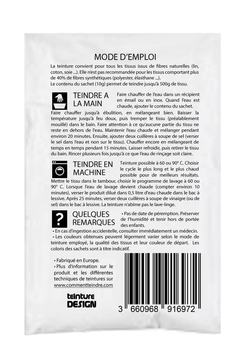 3 Pack of Textile Dye – Black – Universal Dyes for Clothes and Natural Fabrics