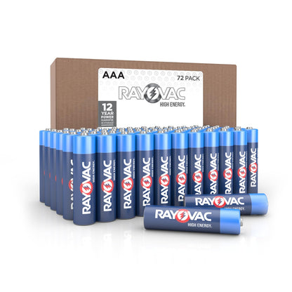 Rayovac High Energy AAA Batteries (72 Pack), Alkaline Triple A Batteries