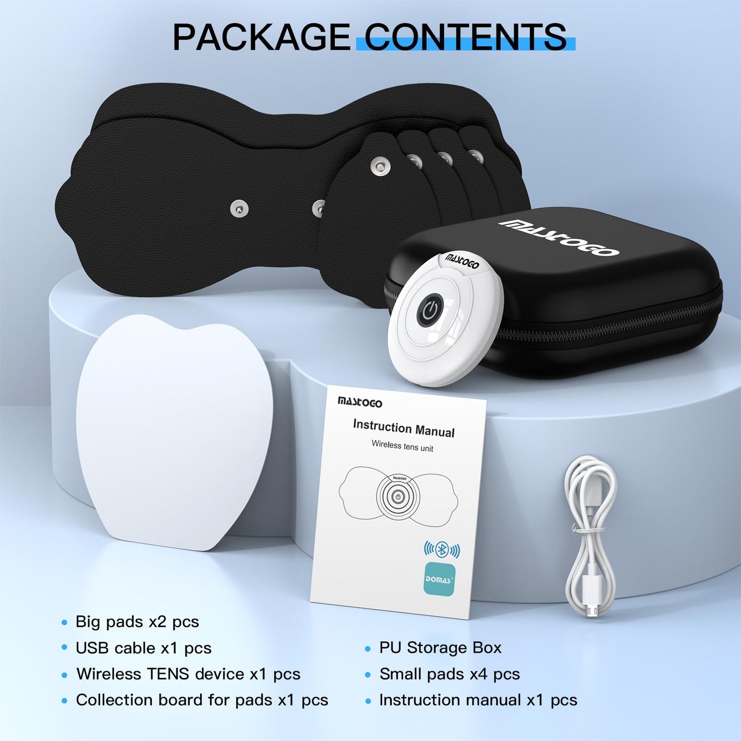 Wireless TENS & EMS Unit Back Pain Relief Massager - APP Controlled Bluetooth EMS Muscle Stimulator Machine for Back Shoulder Leg Neck Pain Relief (Black)