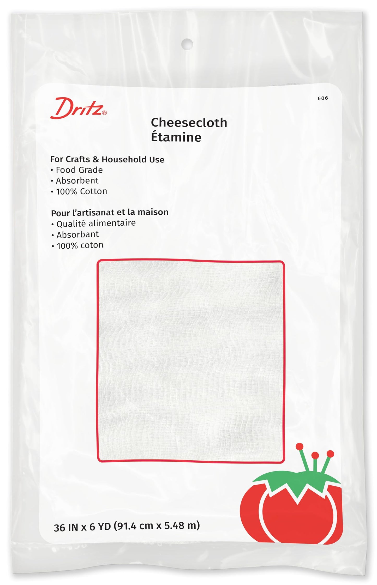 Dritz 606 Cheesecloth, Food Grade #10, 36-Inch x 6-Yards , White