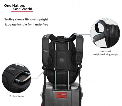 Swissdigital Design Men's Laptop Backpack for College and Business Travel with Integrated USB Charging Port and RFID Protection Fits Laptops up to 15.6 in, Black | J14-BR