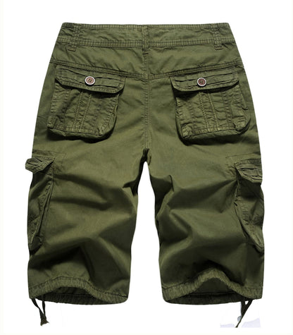 FOURSTEEDS Women's Mid Rise Distressed Twill Cotton Multi-Pocket Outdoor Sport Working Hiking Camping Hunting Bermuda Shorts Army Green US 10