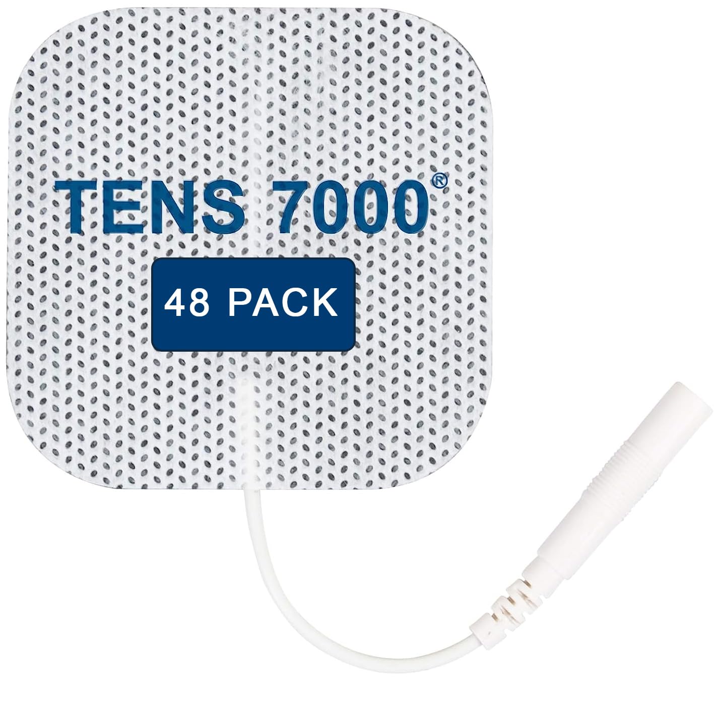 TENS 7000 Official TENS Unit Electrode Pads, 48 Pack, Premium Quality OTC Replacement Pads, 2" X 2", Compatible with Most Stim Machines Value Pack Replacement