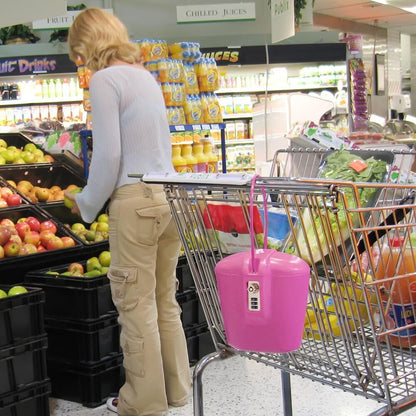 SAFEGO Portable Indoor/Outdoor Lock Box Safe with Key and Combination Access (Pink)